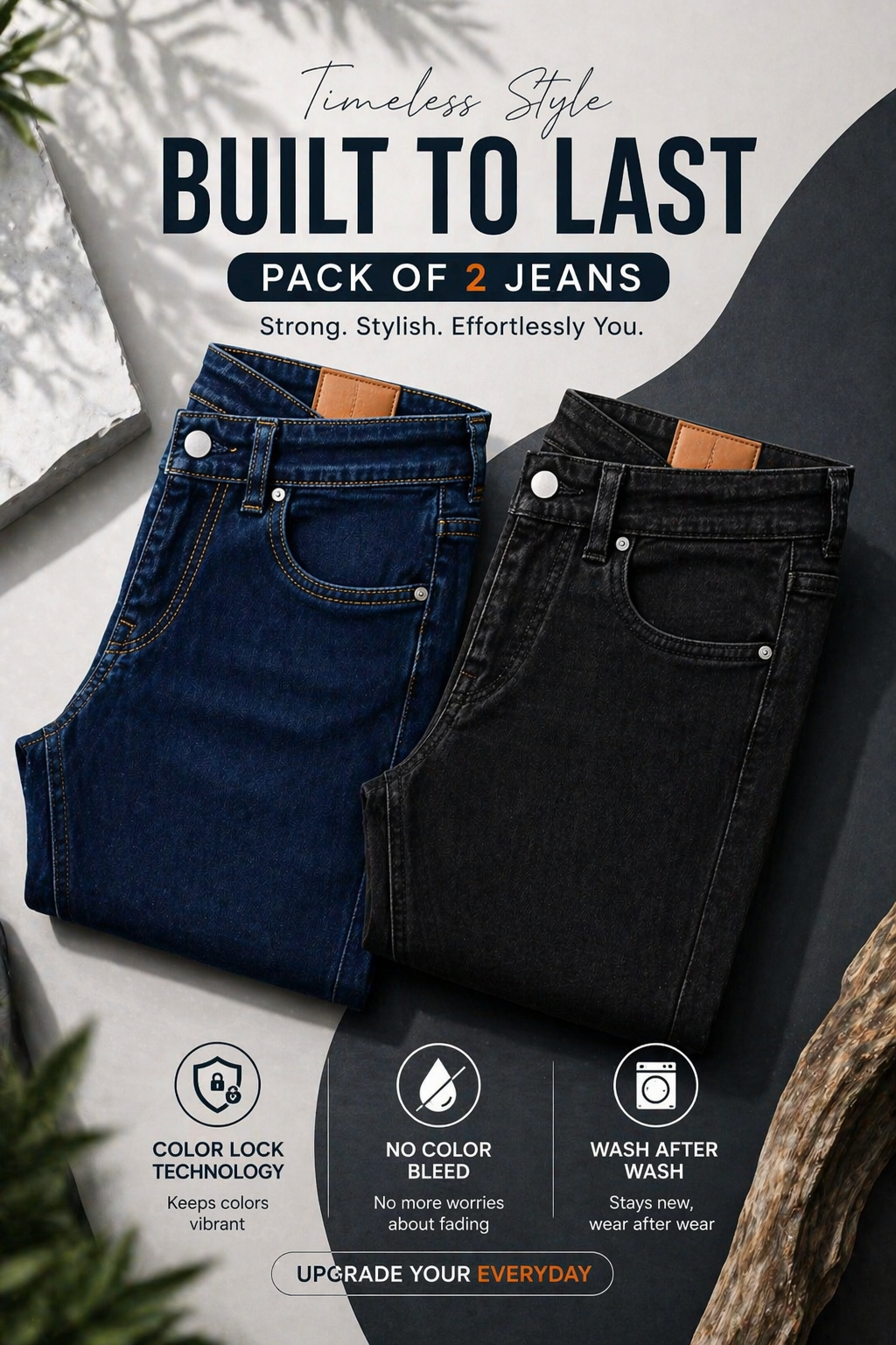 MINIMAL WEAVE. No Fade Denims