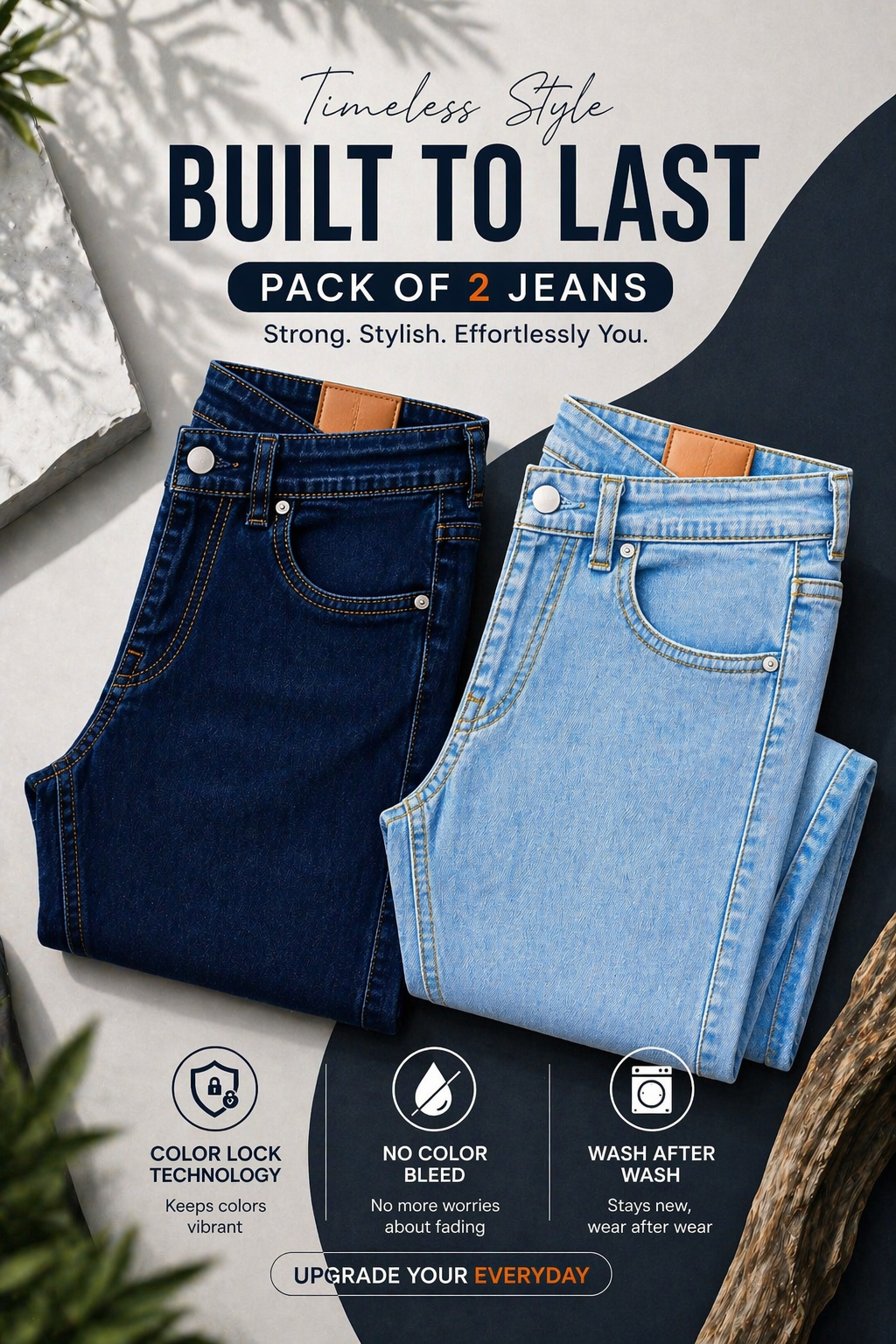 MINIMAL WEAVE. No Fade Denims