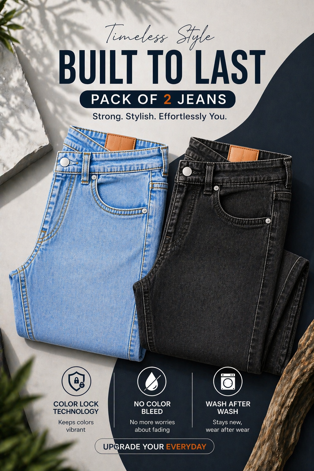 MINIMAL WEAVE. No Fade Denims